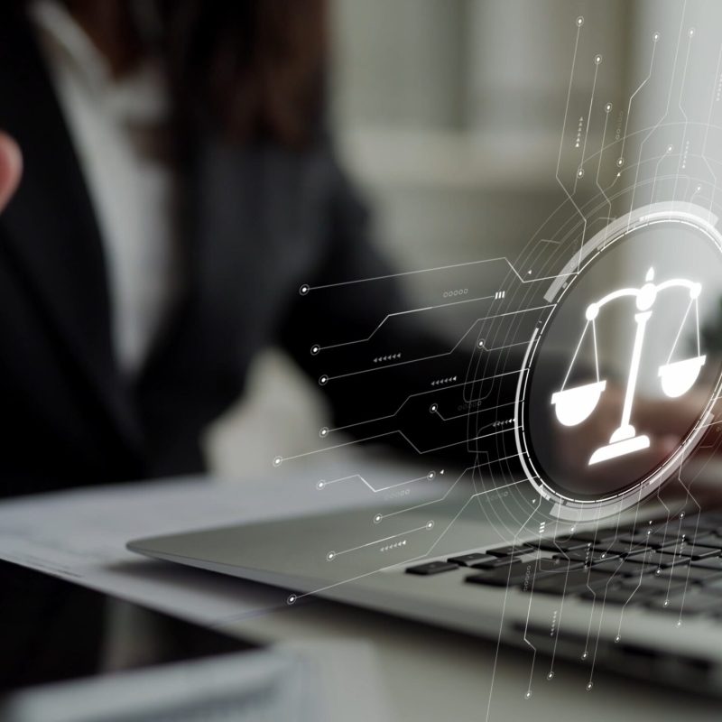 Futuristic,Digital,Law,Interface,Displaying,Justice,Scale,,Highlighting,Digital,Law,